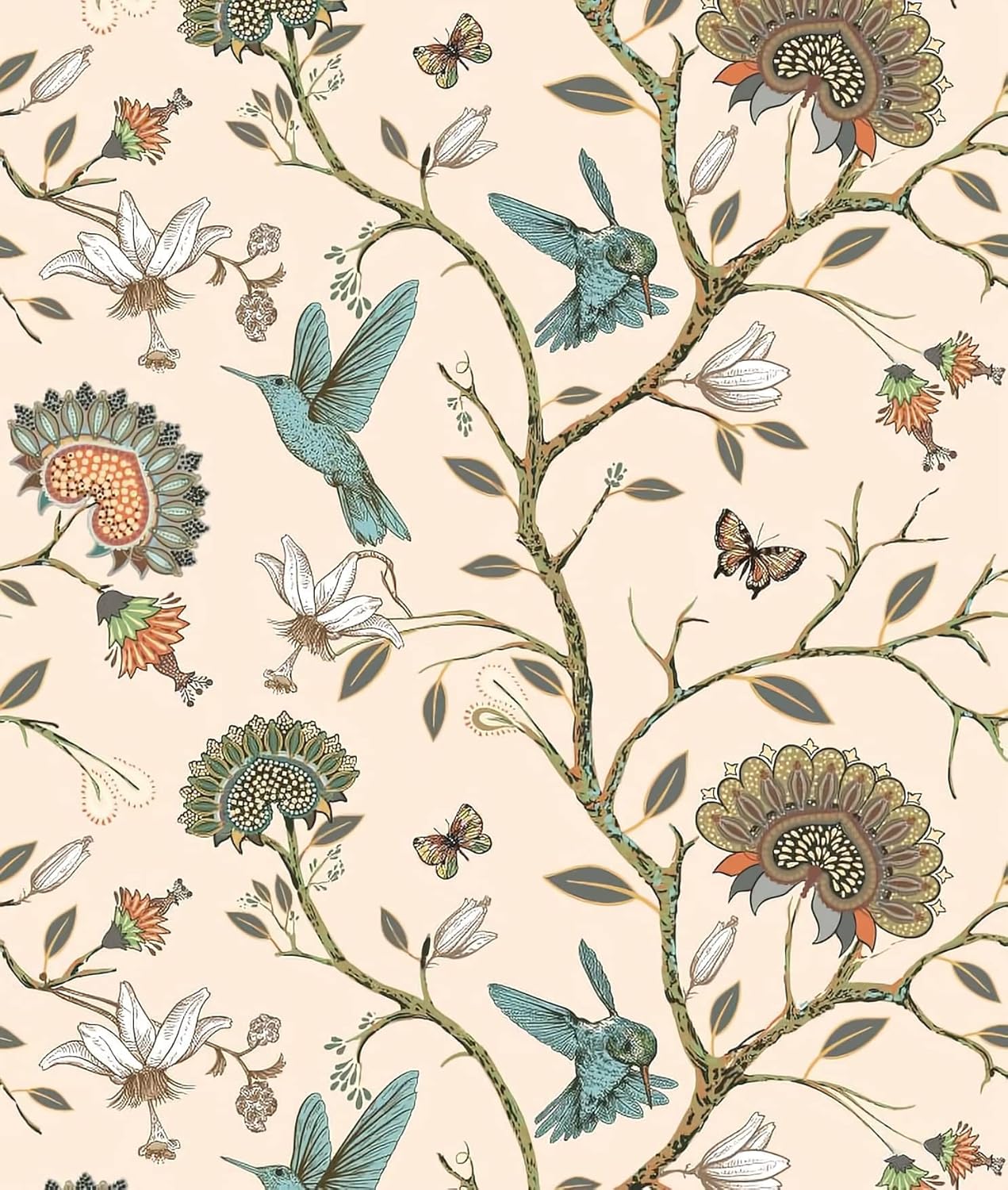 Herbal Wallpaper - Bird Wallpaper Removable Self Adhesive Printed