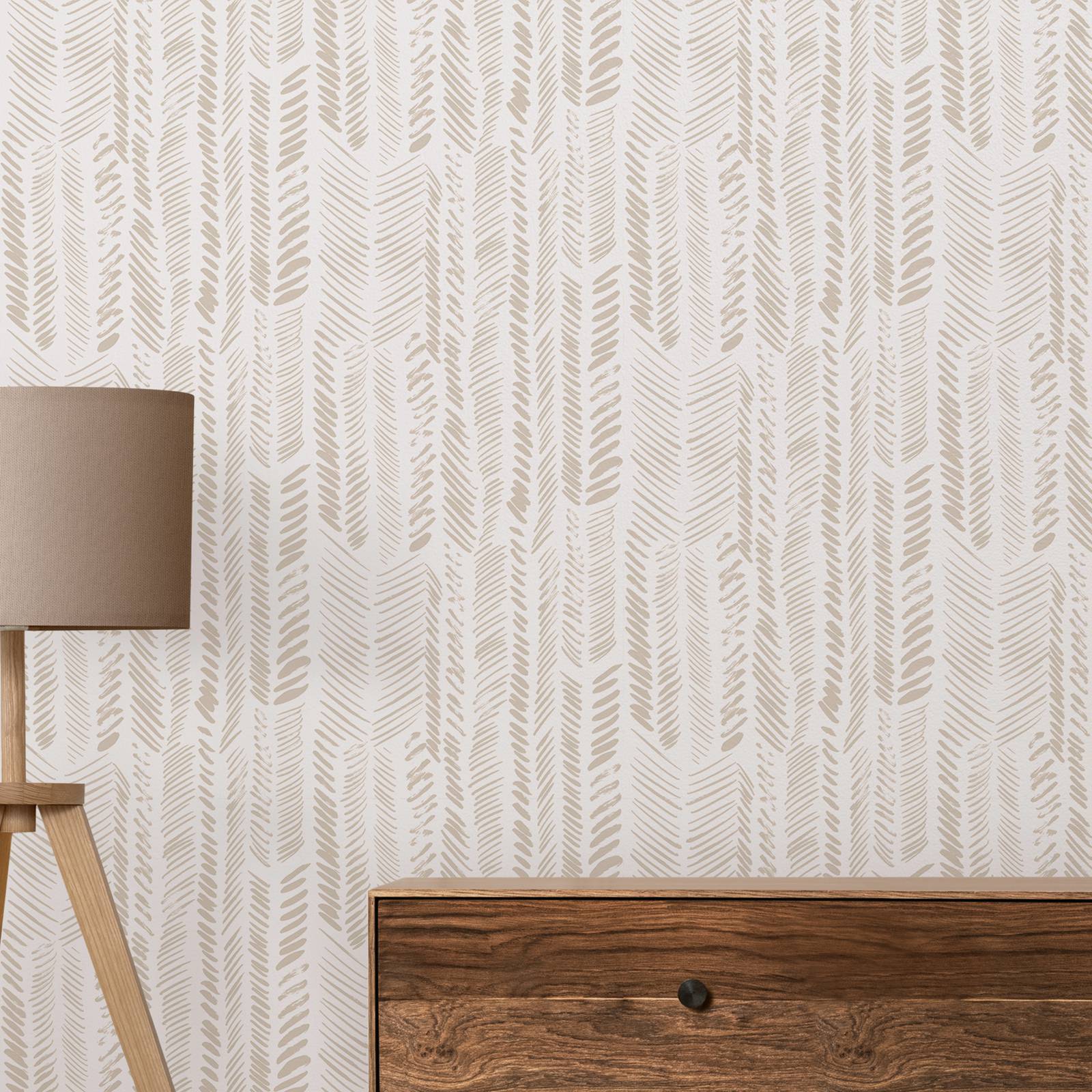 Herbal Wallpaper - Brush Strokes Pattern Wallpaper,Zigzag Lines Wall