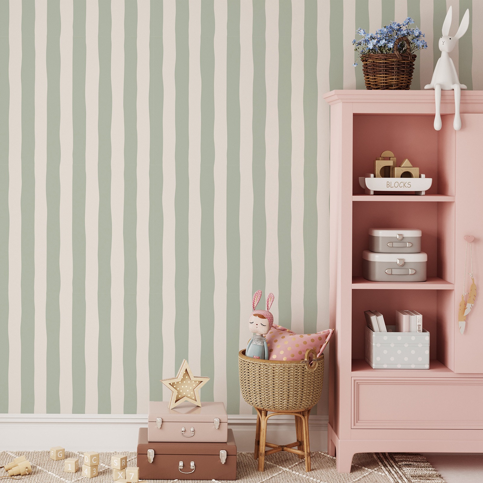 Removable Wallpaper Sage Green - đánh giá và giá Herbal Wallpaper