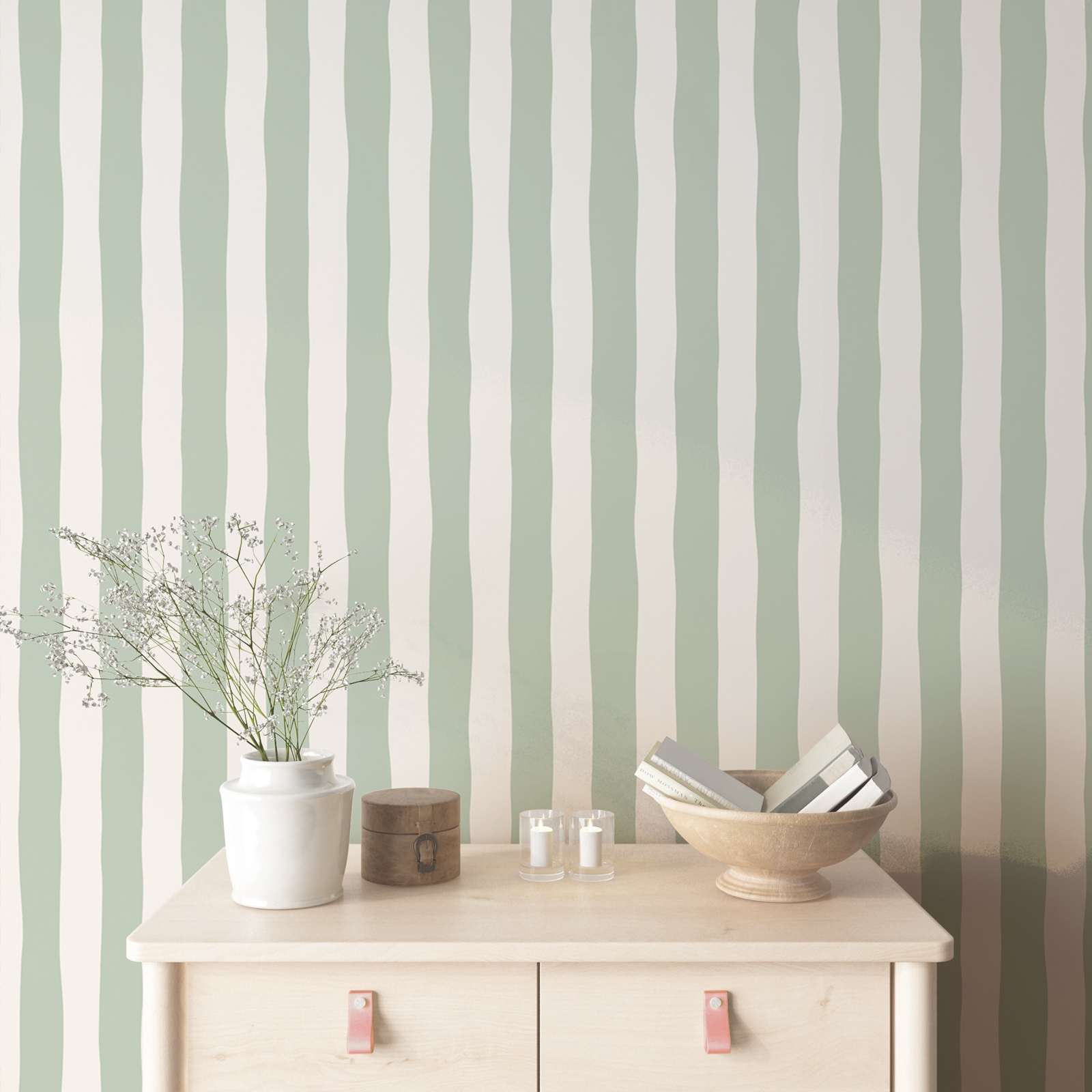Removable Wallpaper Sage Green - đánh giá và giá Herbal Wallpaper
