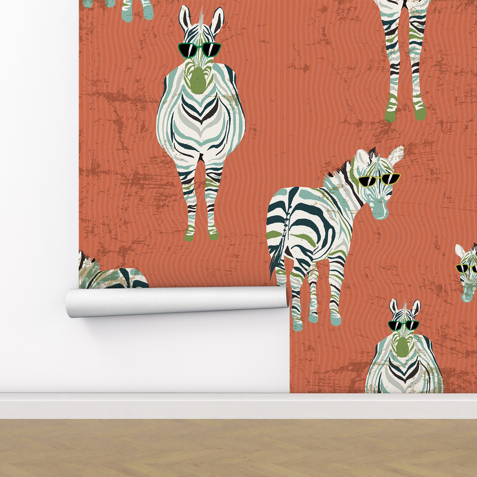 Zebra Wallpaper in Vintage Red - đánh giá và giá Herbal Wallpaper