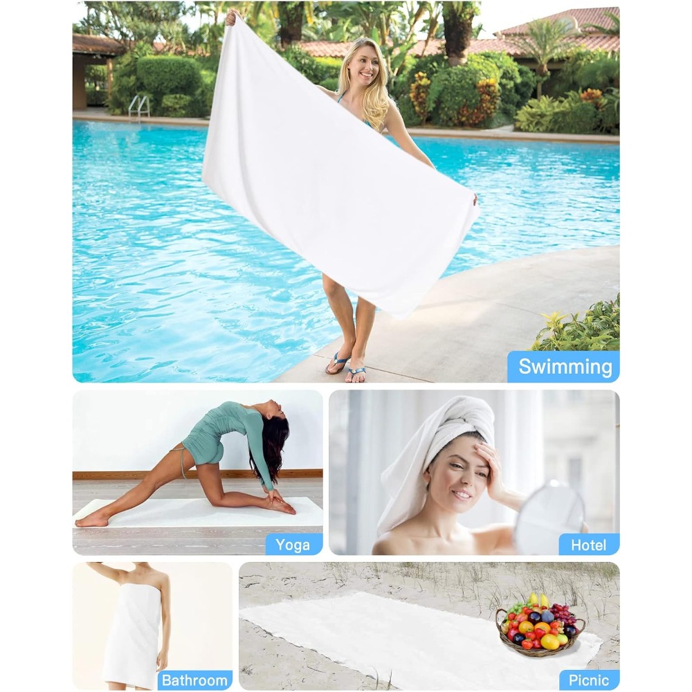 1pc Beach Towel Pure White Tow - đánh giá và giá Herbal Yoga
