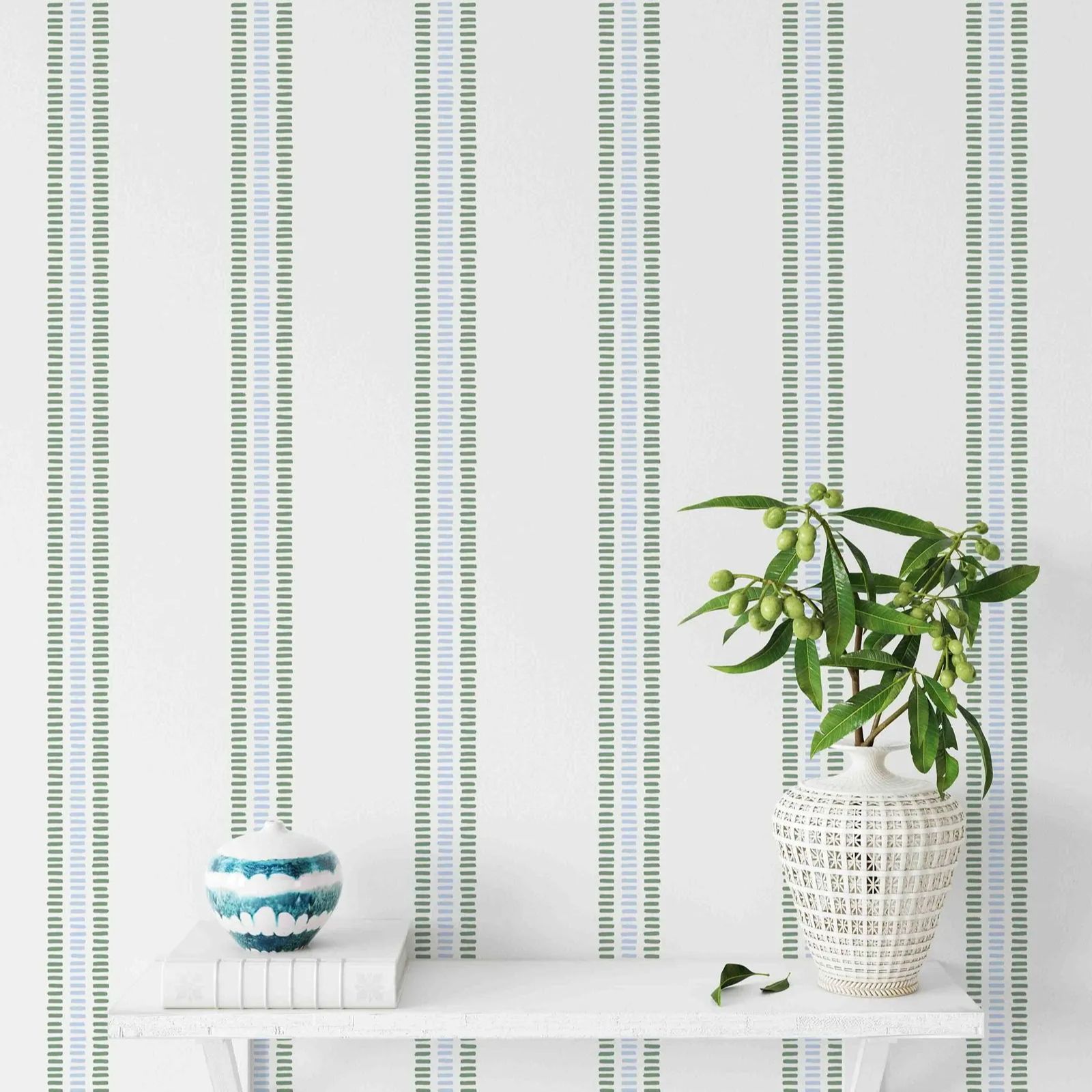 Summer Stripes In Soft Blue an - đánh giá và giá Herbal Wallpaper