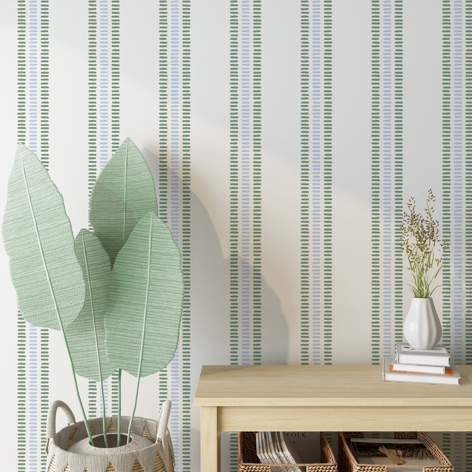 Summer Stripes In Soft Blue an - đánh giá và giá Herbal Wallpaper