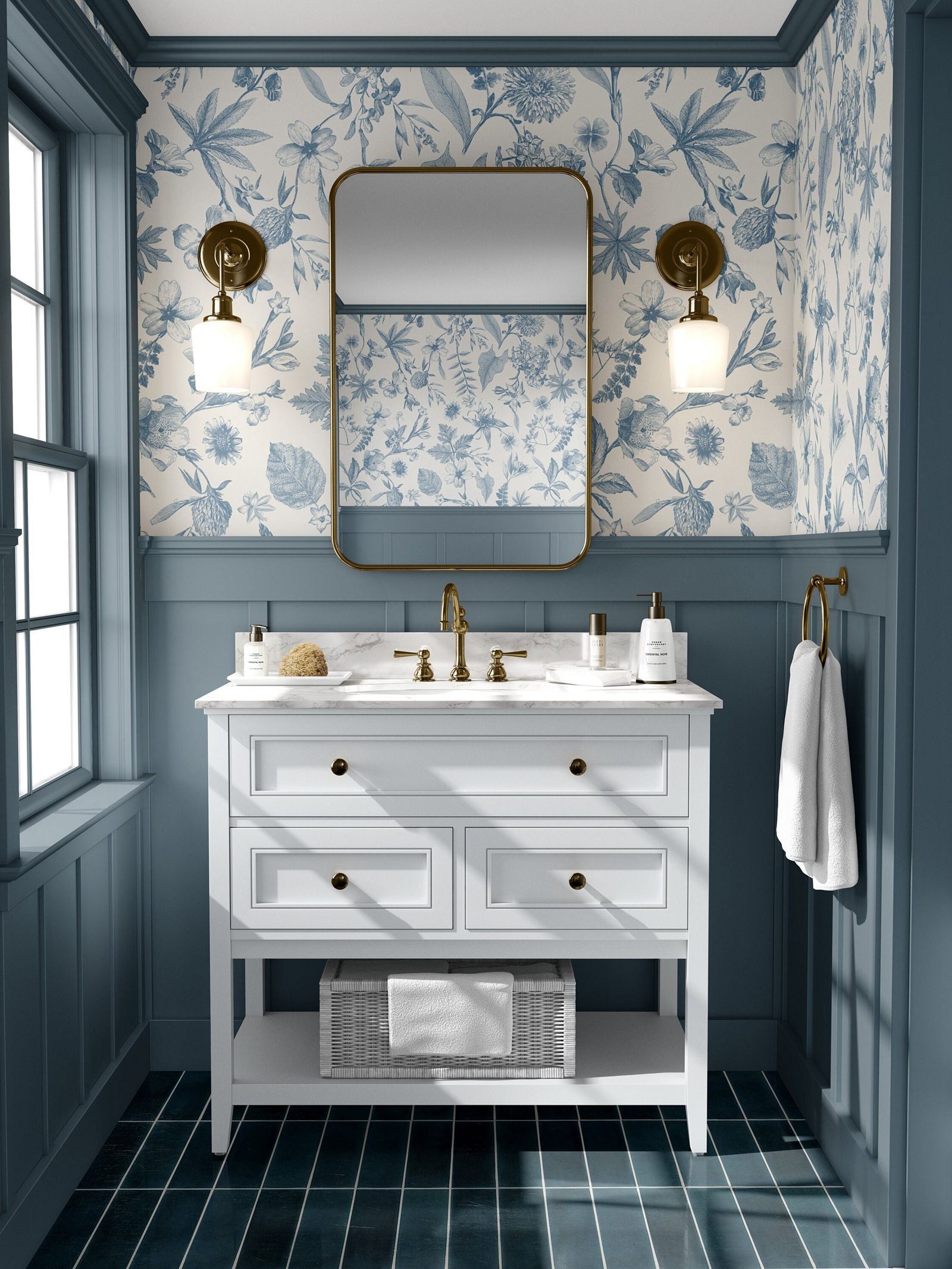 Toile Farmhouse Whimsical Wall - đánh giá và giá Herbal Wallpaper