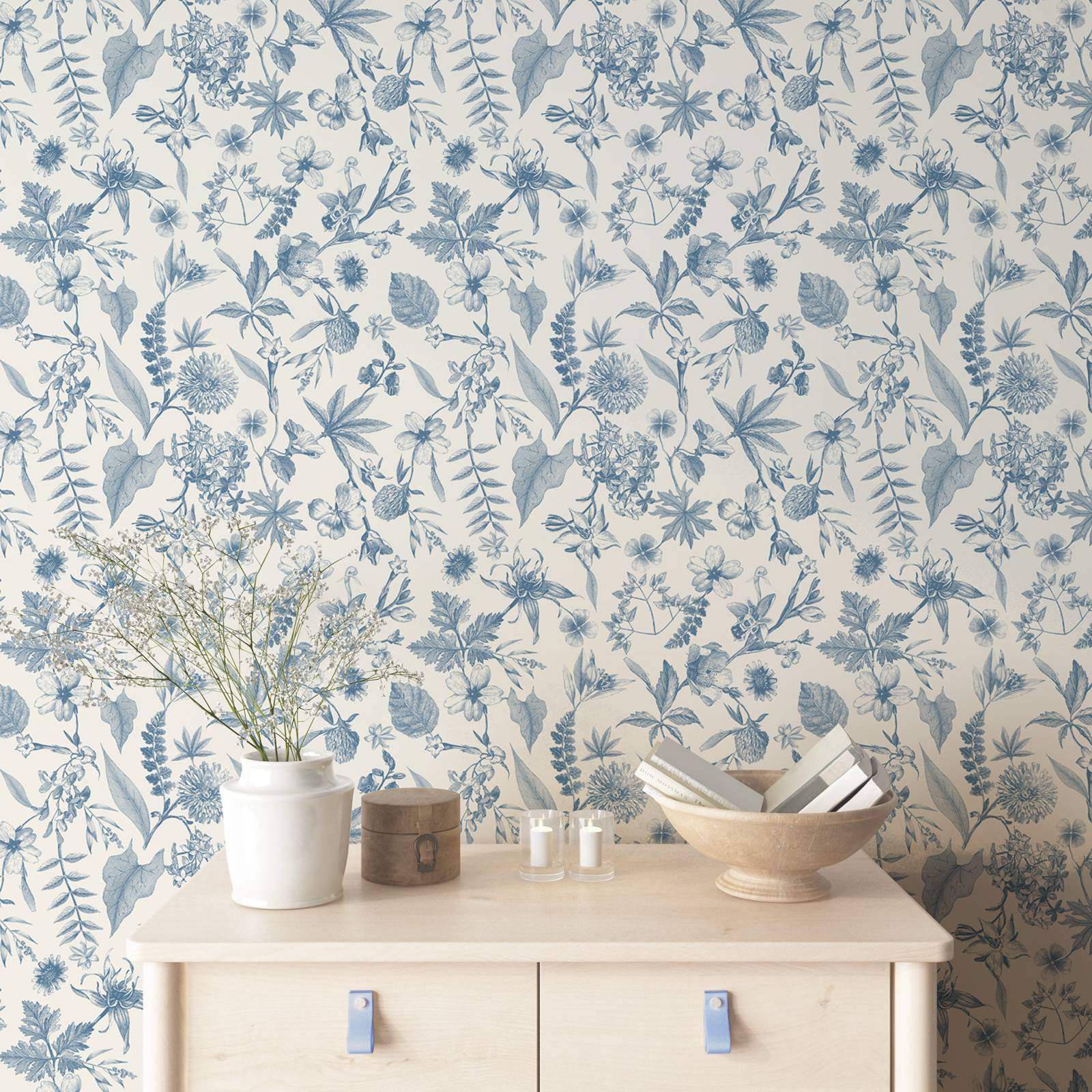 Toile Farmhouse Whimsical Wall - đánh giá và giá Herbal Wallpaper