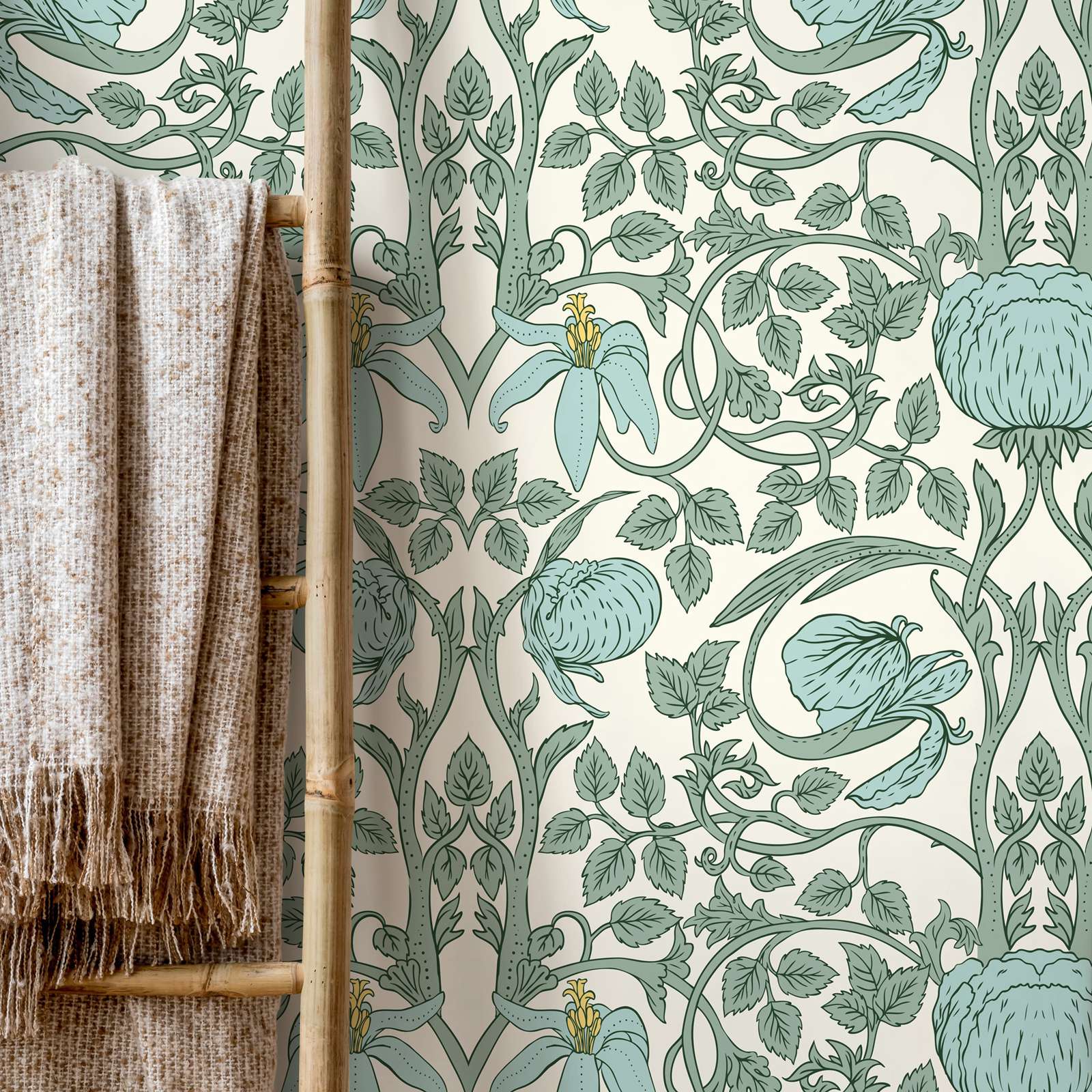 Pastel Art Nouveau Wallpaper,P - đánh giá và giá Herbal Wallpaper