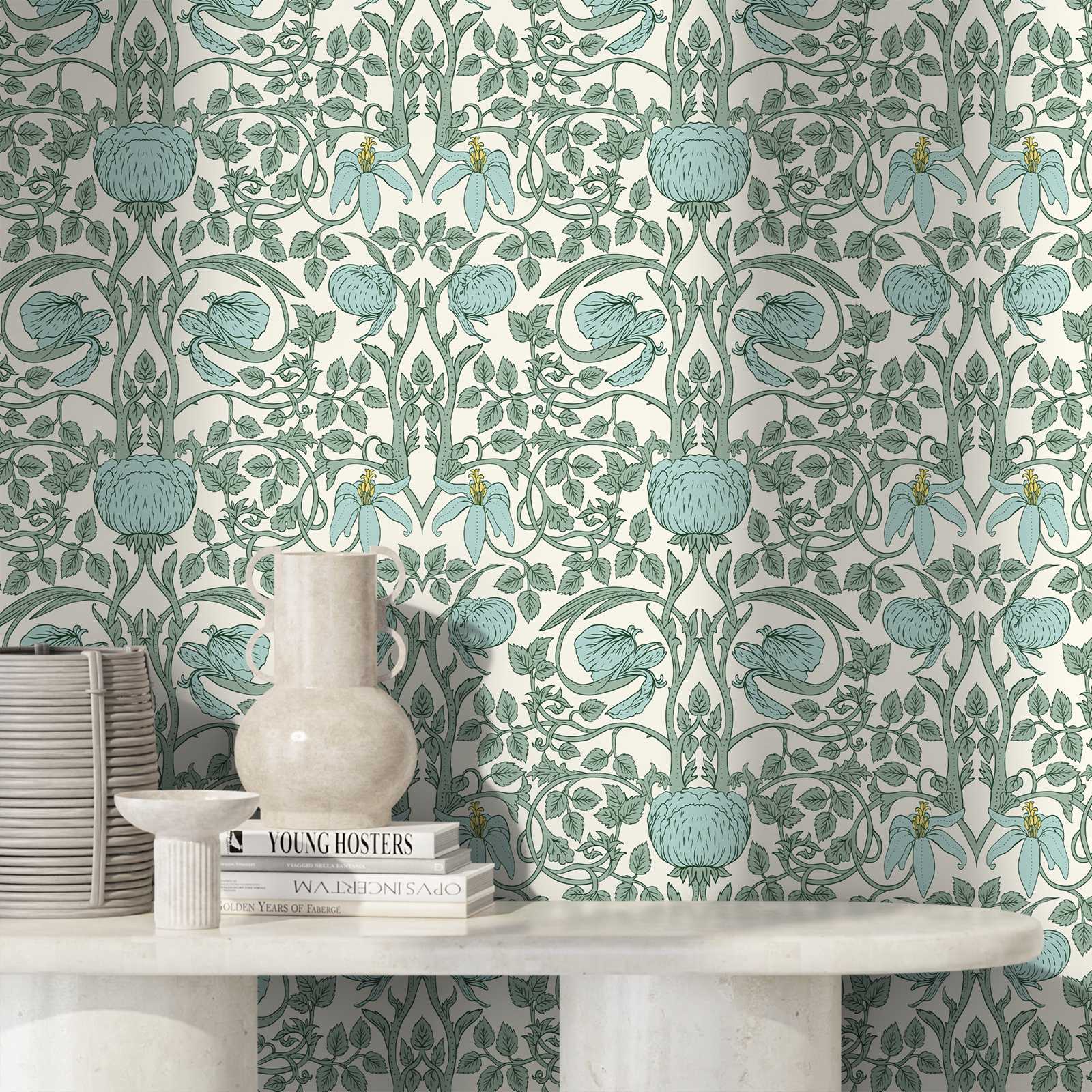 Pastel Art Nouveau Wallpaper,P - đánh giá và giá Herbal Wallpaper
