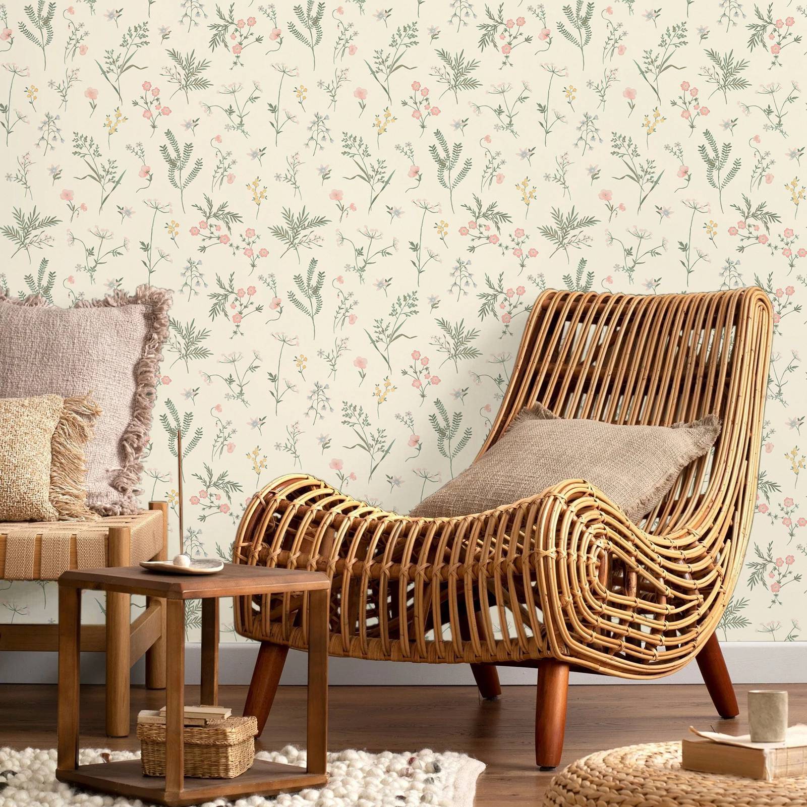 Crosswell Coral Pink Botanical - đánh giá và giá Herbal Wallpaper