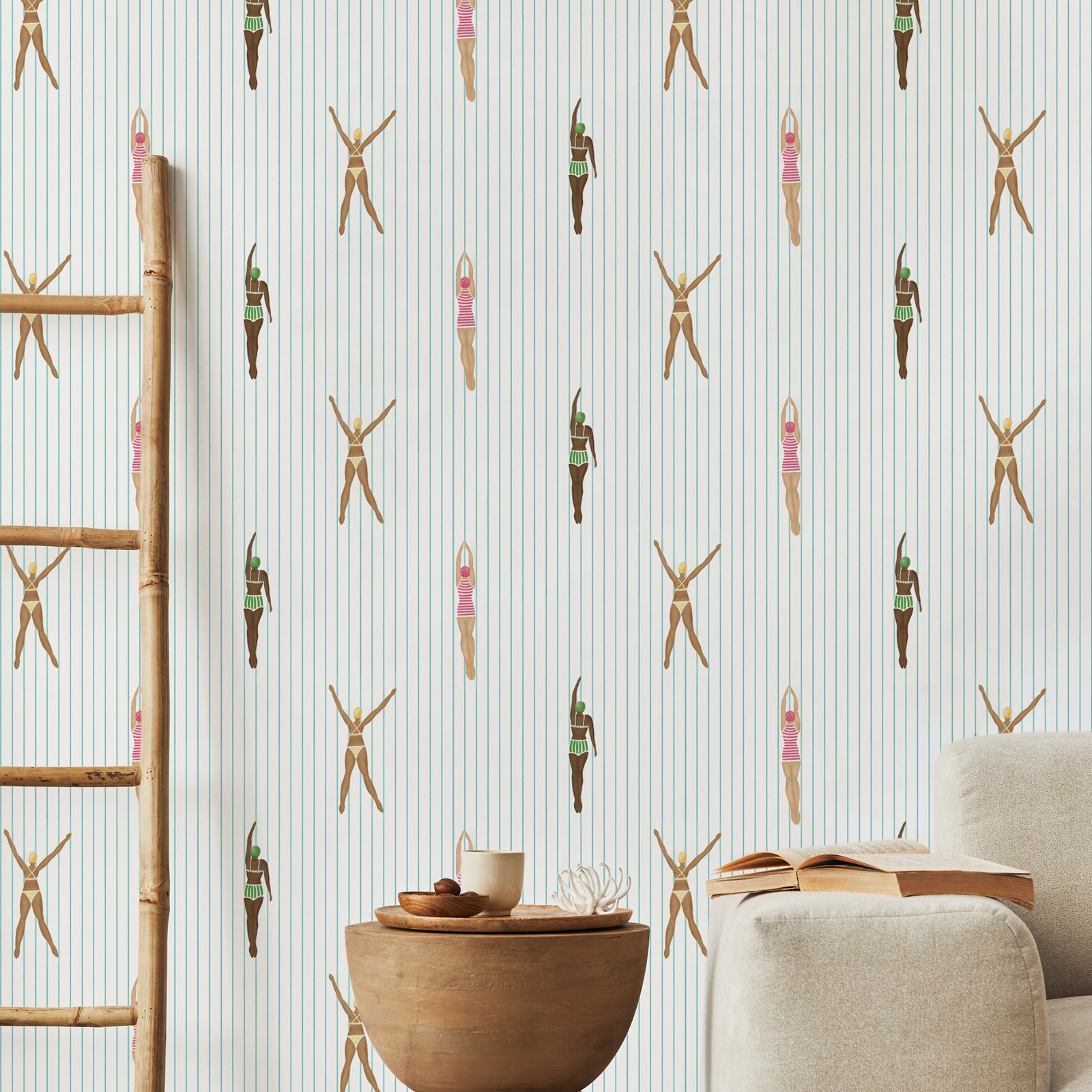 Peel and Stick Swimmers Wallpa - đánh giá và giá Herbal Wallpaper
