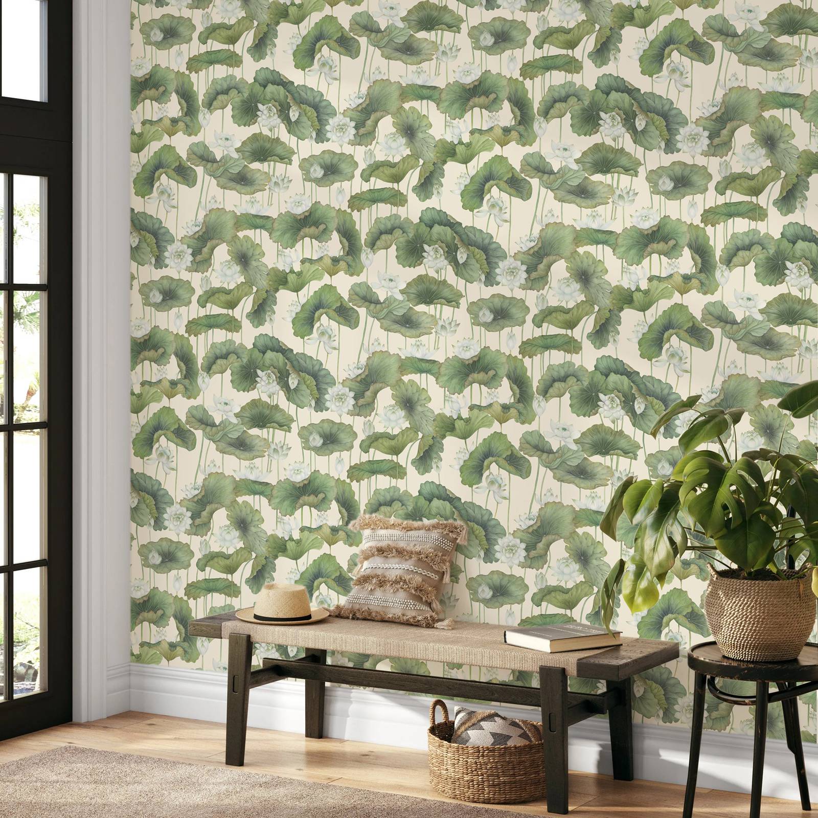 Lily Lotus Wallpaper Peel and  - đánh giá và giá Herbal Wallpaper