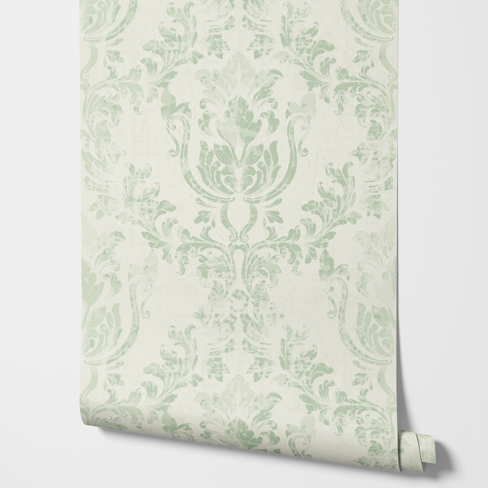 Vintage Green Damask Wallpaper - đánh giá và giá Herbal Wallpaper