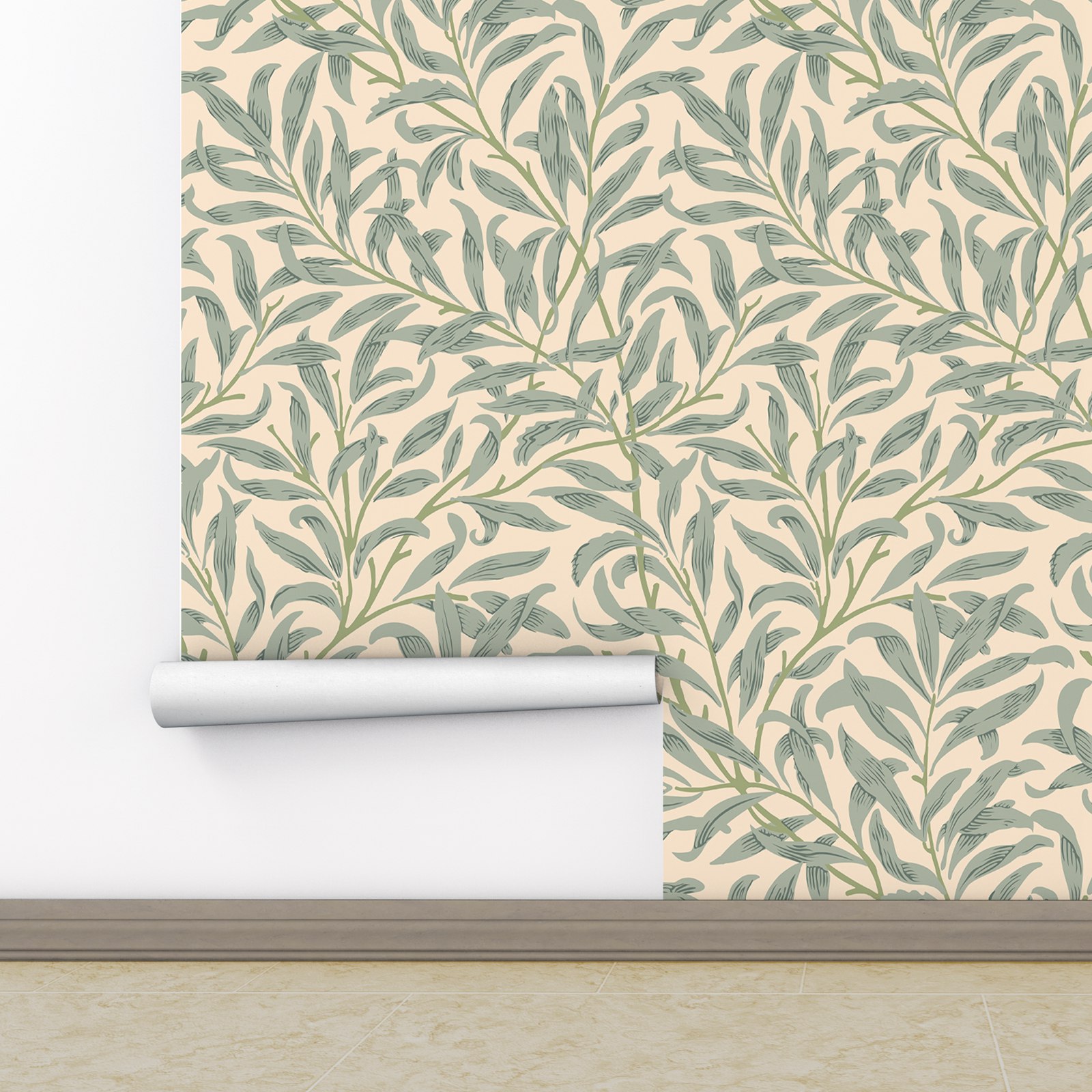 Green Leaf Wallpaper,Beige Col - đánh giá và giá Herbal Wallpaper
