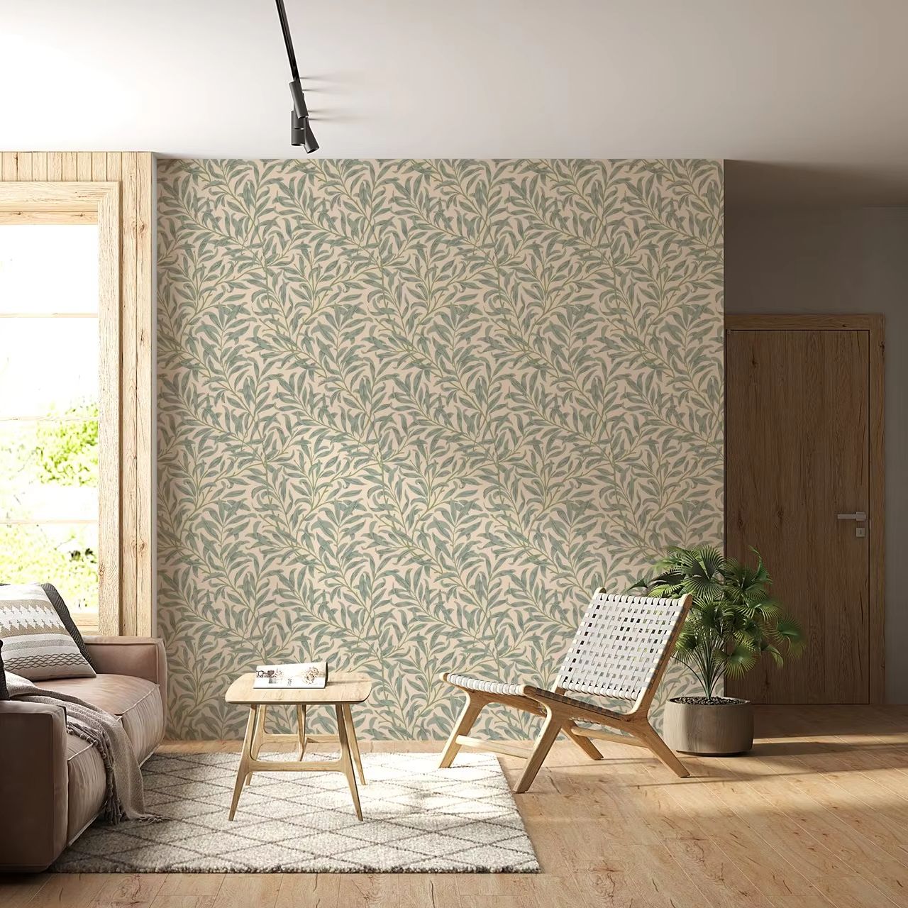 Green Leaf Wallpaper,Beige Col - đánh giá và giá Herbal Wallpaper
