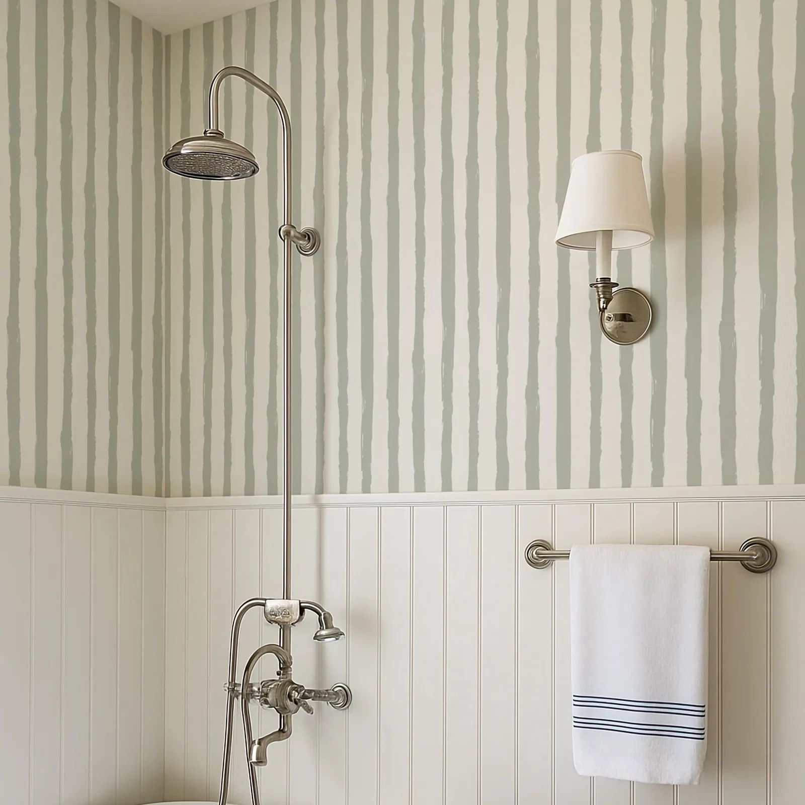 Green Sage Stripe Wallpaper, P - đánh giá và giá Herbal Wallpaper